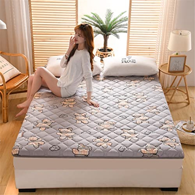 Desconocido Generic Colchón de futón Impreso Floral, colchón de Piso japonés Acolchado Doble Suave portátil para Dormir portátil Rollo Plegable Solter