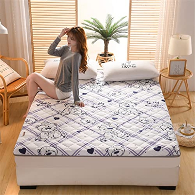 Desconocido Generic Colchón de futón Impreso Floral, colchón de Piso japonés Acolchado Doble Suave portátil para Dormir portátil Rollo Plegable Solter