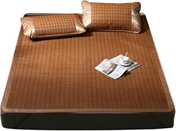 Alfombras para dormir de verano Bambú de verano tope drewing estera de paja almohadilla de cama fría dormitorio suave y transpirable, 3 estilos, 5 tam características