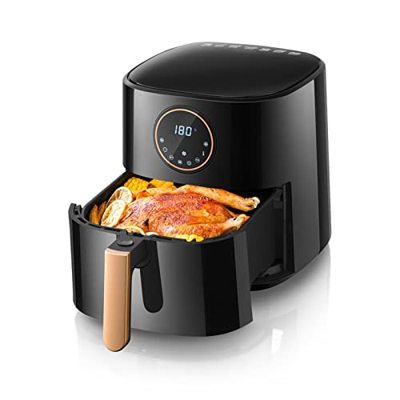BGPH Freidora de Aire, 4. 5QT Pantalla táctil Digital Horno Caliente con precalentamiento de Control de Apagado y Temperatura de Apagado automático y 