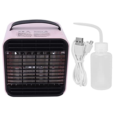 HEEPDD Ventilador de Aire Acondicionado Portátil, Enfriador de Aire Recargable USB Mini Ventilador de Aire Acondicionado de Iones Negativos para el Ho