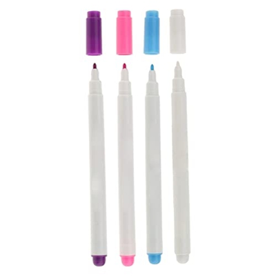 Mirnoadic Pensas de Marcador Finas Puntas Fina de Agua bordeado de Tela Blanca marcadores Soluble Soluble 4 Piezas Marcador de papelería Suministros d