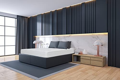 Colchón 150x190 cm Poseidon | Tecnología Híbrida: Muelles ensacados y Viscoelástica | Altura +/- 28 cm | Firmeza Media-Alta | Tejido Strech Luxury | S