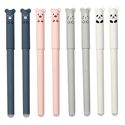 Mirnoadic Gel Pen Set Rollerball Recargas borrables Licencias de Animales de Animales de Dibujos Animados Regalo de 0.35 mm Gel Pen Splitory Suministr