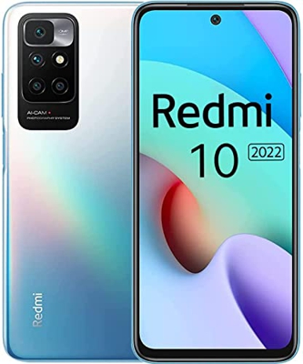 Xiaomi Redmi 10 Smartphone NFC 2022 Version, 6.5" 90Hz FHD+ DotDisplay, 50MP AI Quad Rear Camera, 5000mAh Battery (4GB+128GB Sea Blue)