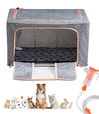 GSSFASHION Incubadora de gatitos para cachorros recién nacidos, caja de oxígeno para atomización de mascotas, Nncubadora para mascotas con kit de nebu