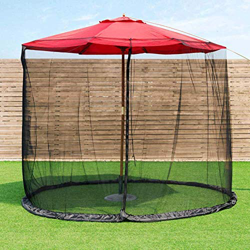 KAPOHU Paraguas de patio de 9 a 10 pies, mosquitera con cremallera para puerta, malla de poliéster para mercado al aire libre, sombrillas de mesa y so en oferta
