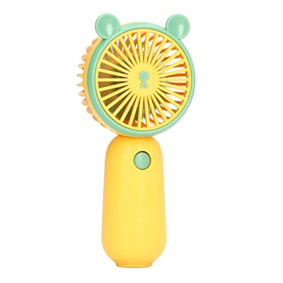 PECY Mini Ventilador portátil, Conveniente, práctico, 2 Modos de Uso, Ventilador eléctrico para Furgoneta, batería de 250 mAh, Amarillo, Verde para la