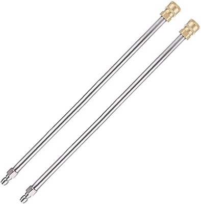 Varita de extensión de lavadora a presión de 32 cm, 2 piezas de pistola de pulverización de 4000 PSI, extensión de lavadora a presión con conexión ráp
