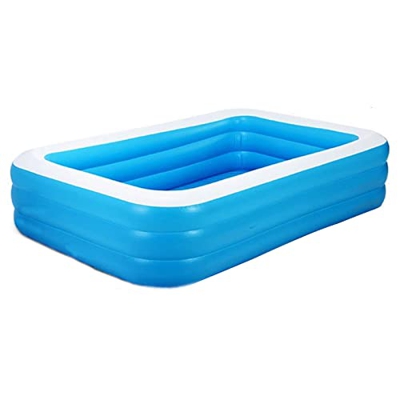 XIALIUXIA Piscina Hinchable Rectangular, Piscina para Bebés inflables Piscina Hinchable Grande Familiar, para Patio Jardín Fiesta al Aire Libre,Azul,1