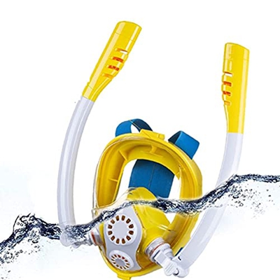 Snorkel de cara completa Máscara de esnórquel de cara completa Respiración segura Máscara de buceo panorámica de 180 ° con sistema superior seco Tubos
