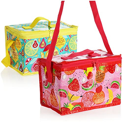 com-four® 2X Bolsa Nevera - Caja Térmica Plegable Clásica - Pequeña Bolsa Aislante para Picnic, Camping, Exterior, Deportes [la selección varía] (02 P