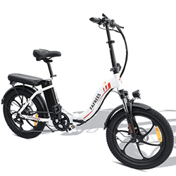 [Oficial] Fafrees F20 Bicicleta eléctrica, Bicicleta de montaña eléctrica de 20 Pulgadas para Adultos, Motor de 250W, 15Ah Batería, 25 km/h, Blanco características