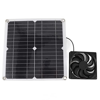 Ventilador con Energía Solar, Ventilador de Panel Solar de Silicio Monocristalino de Conversión Rápida Portátil Semi Flexible 12W para Viajes para el 