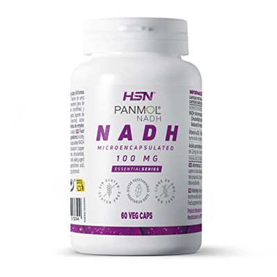 NADH 100 MG de HSN | 60 Cápsulas Vegetales Coenzima Nicotinamida Adenina Dinucleótido | Materia Prima: NADH microencapsulado (PANMOL®) | Alto Contenid