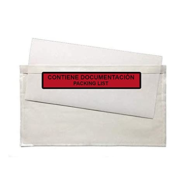 Sobre Contiene Documentación Impreso 235x132mm Transparente - 250 UDS