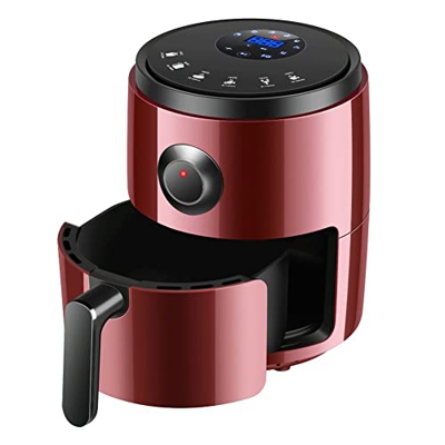 Freidora de aire de 3,2 L Freidora de aire eléctrica de 1200 W, horno sin aceite con indicador de pantalla digital LCD, sartén antiadherente, calentam