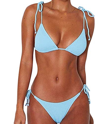 CheChury Mujer Bikini de Lazo Lateral Push Up Traje de Baño de Dos Piezas Triángulo de la Parte Inferior Descarada Sexy Bikinis Brasileño