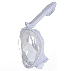 Máscara de esnórquel de silicona de cara completa para hombres y mujeres, gafas de natación impermeables y antivaho de 180 °, sistema de respiración d características