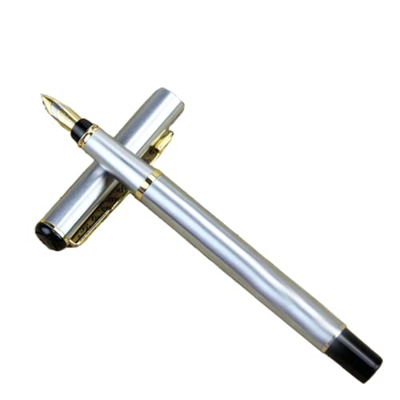 Baoer 801 - Pluma mediana de acero inoxidable, pluma estudiante, escritorio de escritura profesional