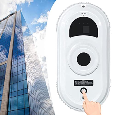 Robot de Limpieza de Ventanas, Robot de Limpieza de Vidrio Inteligente de succión Fuerte 2800pa, Robot de Limpieza de Ventanas con Control Remoto de V