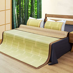 HAOMENGG Colchoneta para Bamboo Colchón,Esterilla de Bambú de Hielo,Transpirable Estera de Dormir de Antideslizante,Suave Y Sin Rebabas Plegable,Doble en oferta