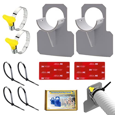 Soporte para pantalones de piscina, compatible con piscinas Intex y Bestway, adecuado para pantalones de 30-37 mm, 2 unidades (gris)