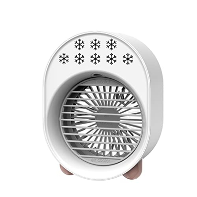 JBNB Portable Cooling Air Conditioner Fan,Quiet Humidifier USB Rechargeable,Three Gears Adjustable, Portable Misting Fan with Night Light,for Home Off