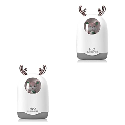 lmoikesz 2 Juegos de humidificador para dormitorio interior, difusor de aire aromático regulable, rociador de niebla fría sónica, atomizador USB de ba