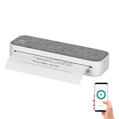 Zgsalvation Impresora de Papel A4, Impresora fotográfica móvil inalámbrica, Impresora térmica sin Tinta para teléfono móvil, Soporte de conexión USB B