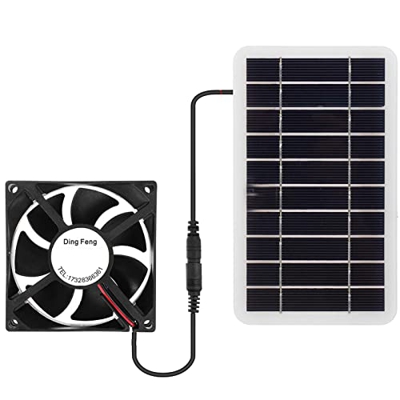Ventilador Alimentado por Panel Solar | Mini Ventilador de Escape Premium de 30W, Equipo de ventilación al Aire Libre para Invernadero casa rodante ca