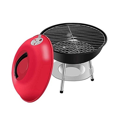 Samnuerly Barbacoa Parrilla Cocina doméstica Picnic Carbón de Acero Inoxidable Grueso Barbacoa para Varias Personas con Horno Redondo portátil para Ex