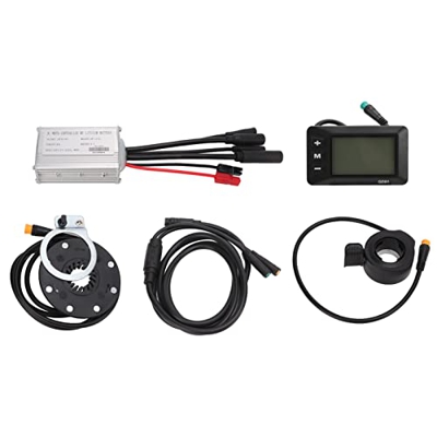 BuyWeek Controlador de motor de bicicleta eléctrica, DC 36V/48V Bicicleta eléctrica 15A Controlador de velocidad GD01 Panel de visualización 1 a 2 Cab