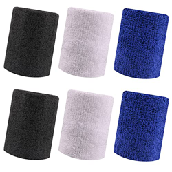 Muñequera Deportiva 6 Piezas Muñequeras Deportivas Coloridas Pulseras de Algodón Sweatband para Hombres y Mujeres Tenis Gimnasia Fútbol Baloncesto,Cor precio