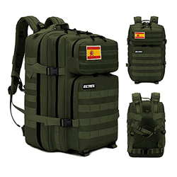 Elitex Mochila 25L Tactica Militar Bandera USA Impermeable para Deporte, Gimnasio, Aire Libre Oxford 900D (Verde + Bandera España) en oferta