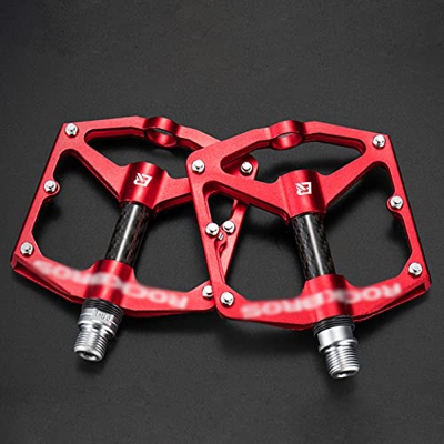 Rwlre Pedales de Bicicleta, Bicicleta de montaña Pedales de Bicicleta Ciclismo Ultraligero Aleación de Aluminio 4 Rodamientos MTB Pedales Bicicleta Pe