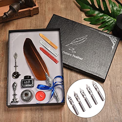 n/A Caligraphy Plage Dip Pen DESPUÉS DE LA Tinta DE Tinta DE INTERACIÓN Papelería Caja de Regalo con Pluma de Pluma de Pluma de Boda (Color : D)