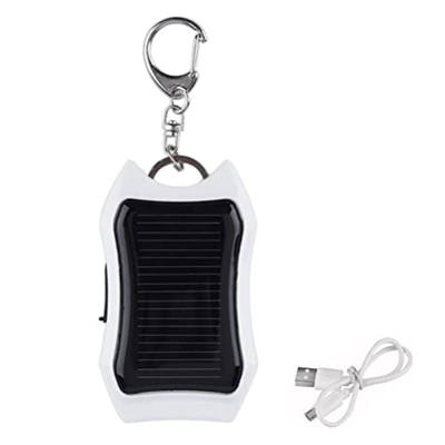 SanCiYu Cargador de Banco de energía de 1200 mAh, Cargador Solar portátil, Llavero, Mini Banco de energía con Linterna LED, Paquete de batería USB par
