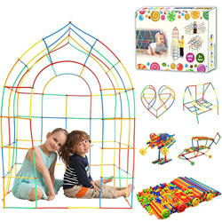 SIENIANLINE Kit De Construcción De Fuertes para Niños 3 a 12 años, Juego De Construcción para Interiores con Palos De Construcción, Túneles De Constru en oferta