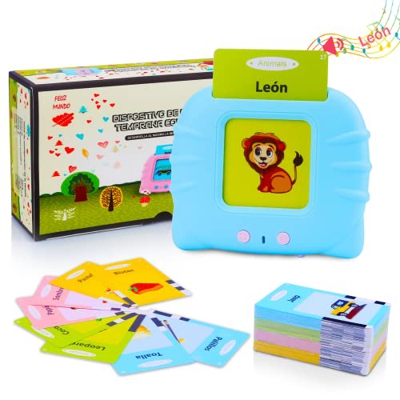 Tarjetas Flash Parlantes Juguetes de Aprendizaje para Niños Pequeños 1 2 3 4 5 6 Años, 112 Hojas 224 Palabras, Juguetes Educativos Audibles, Recurso P