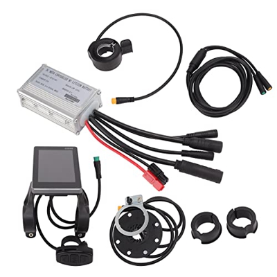 BuyWeek Controlador de Motor de Bicicleta eléctrica, DC 36V/48V Controlador de Motor sin escobillas GD06 Pantalla LCD 1 a 2 Kit de línea de conexión p