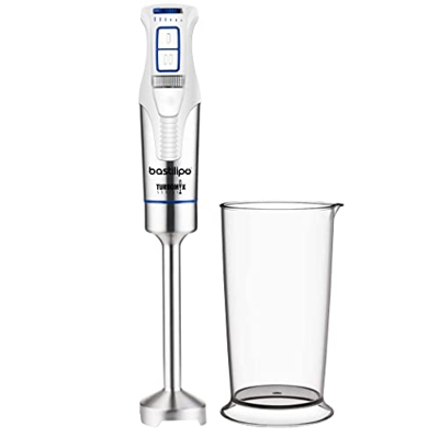 Turbomix-1200 - Batidora de brazo 1200W con cuchillas de acero inoxidable - Con velocidad variable + Turbo - Incluye vaso medidor 800ml - Bastilipo