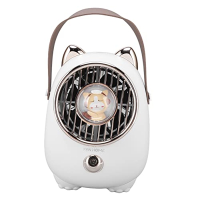 Yctze Ventilador de Aire Acondicionado, Multifuncional, Portátil, 350 Ml, Pulverizador Humidificador, Enfriador de Aire Recargable por USB con Luz Amb