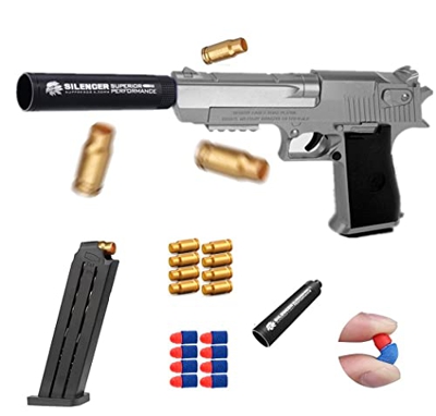 GJPQ Desert Eagle Shell Ejection Soft Bullet Toy Gun,Shell Ejection Soft Bullet Toy Gun Outdoor Sports Fun Shooting,1:1 Size Toy Guns,Training or Play