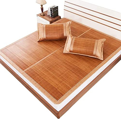 DYCIN Alfombras para Dormir de Verano Summer Sleeping Mat, Estera de bambú 3 Conjuntos de Dormitorio de Ropa de Cama Ultra Suave y Plegable de Doble C