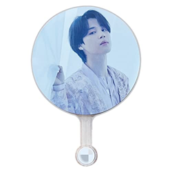 Elibeauty Kpop BTS - Ventilador de mano a prueba de BTS mini redondo, ventilador de verano transparente de PVC, accesorios para decoración del hogar ( características