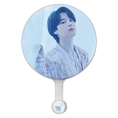 Elibeauty Kpop BTS - Ventilador de mano a prueba de BTS mini redondo, ventilador de verano transparente de PVC, accesorios para decoración del hogar (