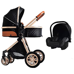 3 en 1 Sistema de Viaje Para Bebé Silla de Paseo 3 en 1 Carrito con Capazo Cochecito de Bebé Cochecito de Paisaje Alto Reclinable Cochecito Estándar P en oferta