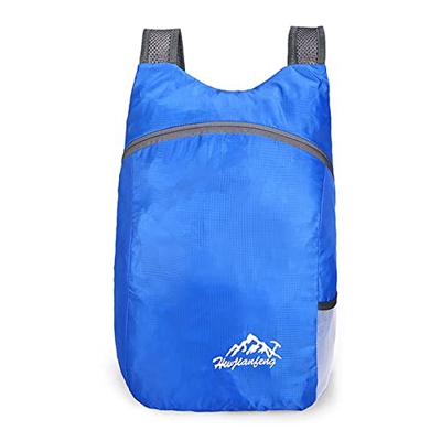 DAZZLEEX 20L deportes al aire libre mochila impermeable portátil plegable cómoda mochila ligera y de gran capacidad azul