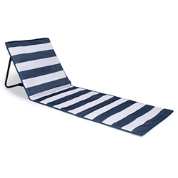 Just Be - Alfombrilla reclinable para Playa, Plegable, para Verano, al Aire Libre, portátil, Ligera, para jardín, Parque o Festival, Picnic - Rayas Az en oferta